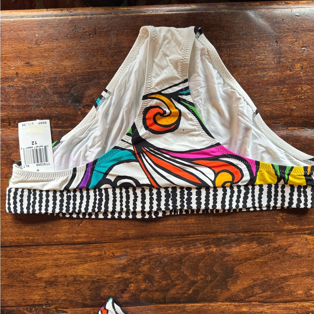 NWT and HTF Trina Turk Colorful Swirl Bikini Bottom - Multicolor size 12